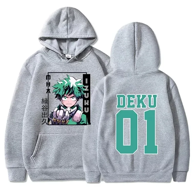 Sweat à capuche My Hero Academia Deku Anime Streetwear imprimé graphique unisexe hommes femmes surdimensionné pulls décontractés à manches longues