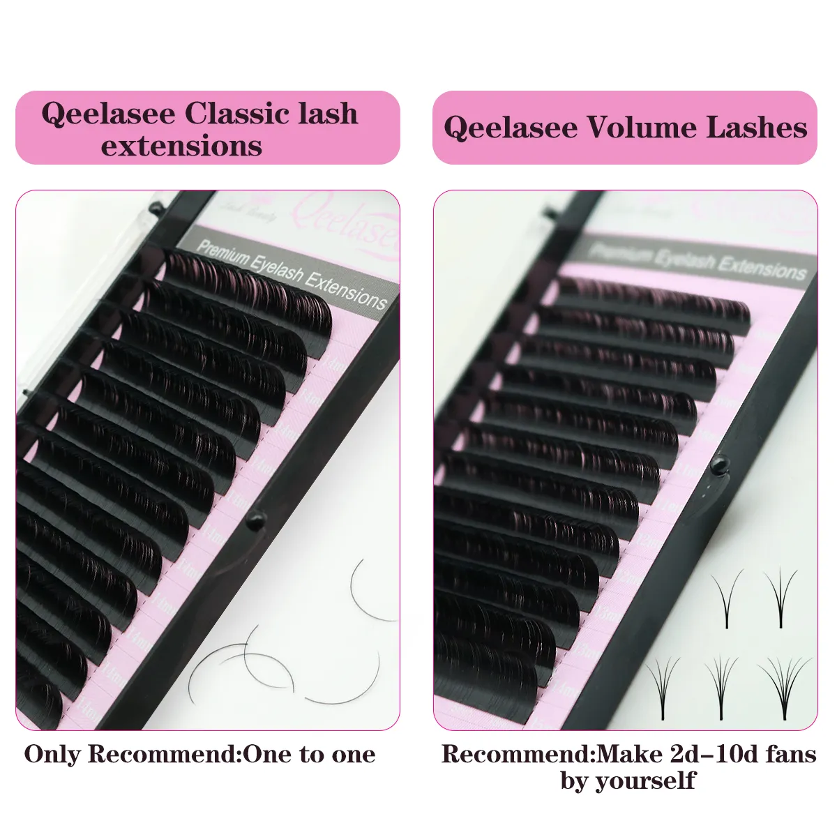 Qeelasee Professional Mink Individual False Eyelash Extensions Maquiagem Cilios Volume Fan Eye Lashes Wholesale Supplies