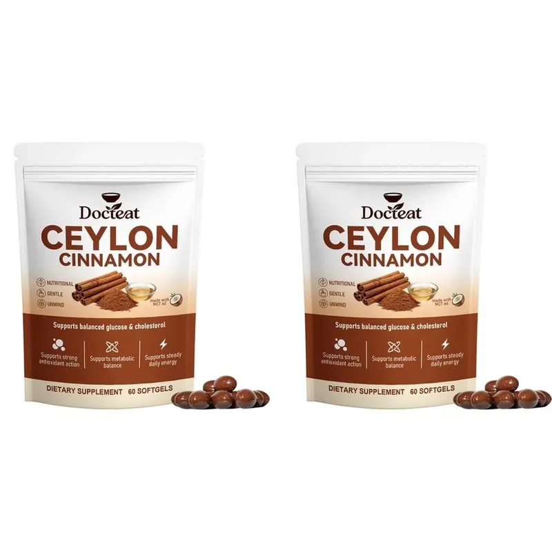 Ceylon Cinnamon Softgels with Vitamin B6 MCT Oil Supports Balanced Glucose and Cholesterol Metabolic Balance Energy 60 Softgels