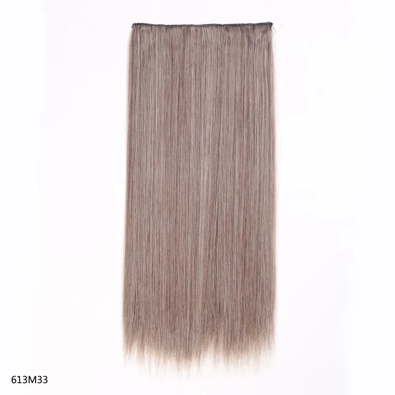 Synthetic 24 Inch Long Straight Clip in Hair Extension Seamless Natural Looking Easy Install Women’s Hairpieces for Daily Wear