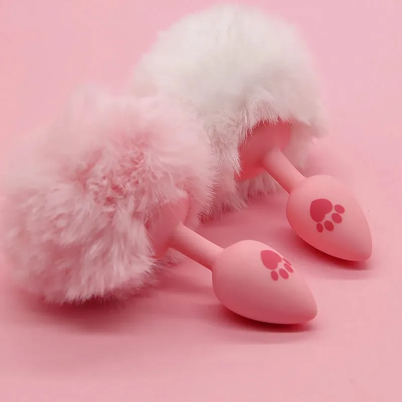 Soft Rabbit Long Tail Metal Anal Stopper SM Rabbit Tail Butt Plug Anal Sex Toys Prostate Massager Anus Sex Products for Men — image 5