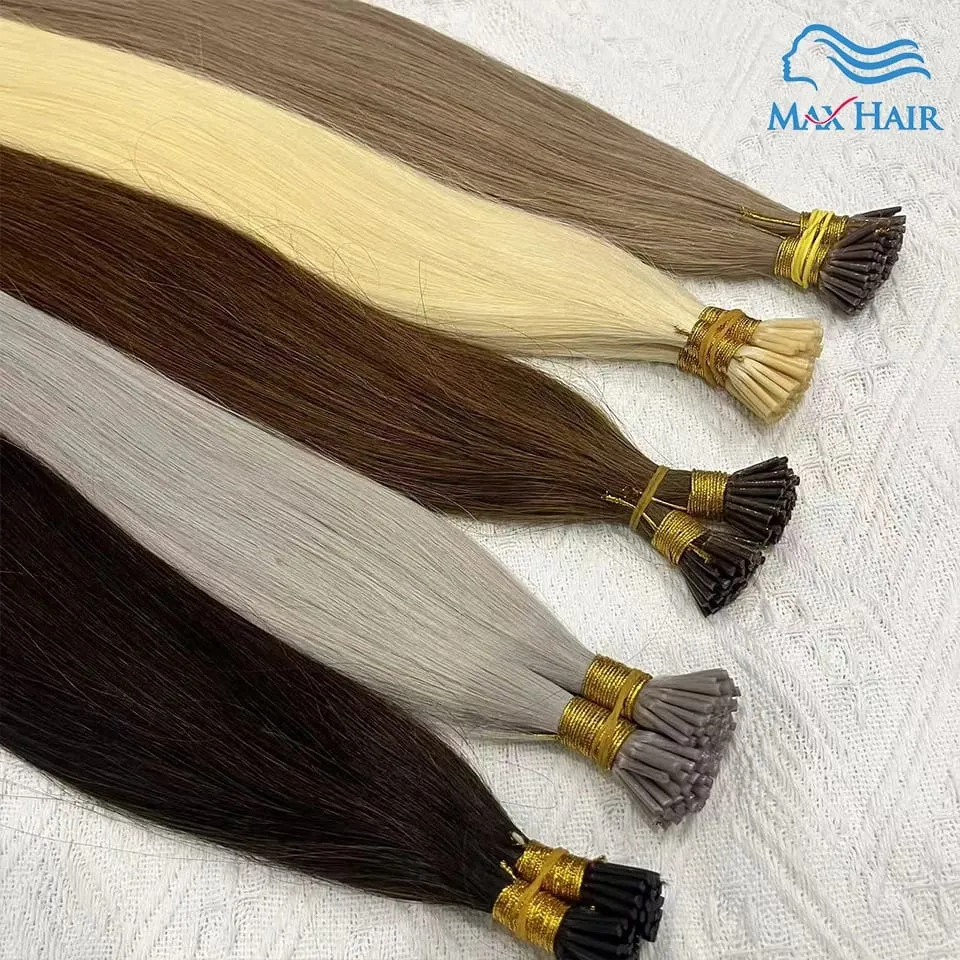 Human Hair I Tip 100% Human Hair Extensions Keratin Straight Brazilian Remy Human Hair Natural Capsule Hair Extension 30 Inch