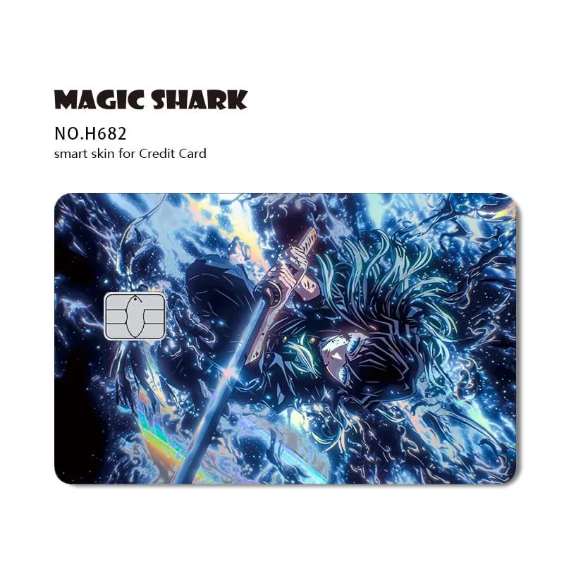Magic Shark 2026 New Hot Demon Slayers Anime Shinny Holographic Laser Skin Cover Sticker Film for Debit Credit Bank Card