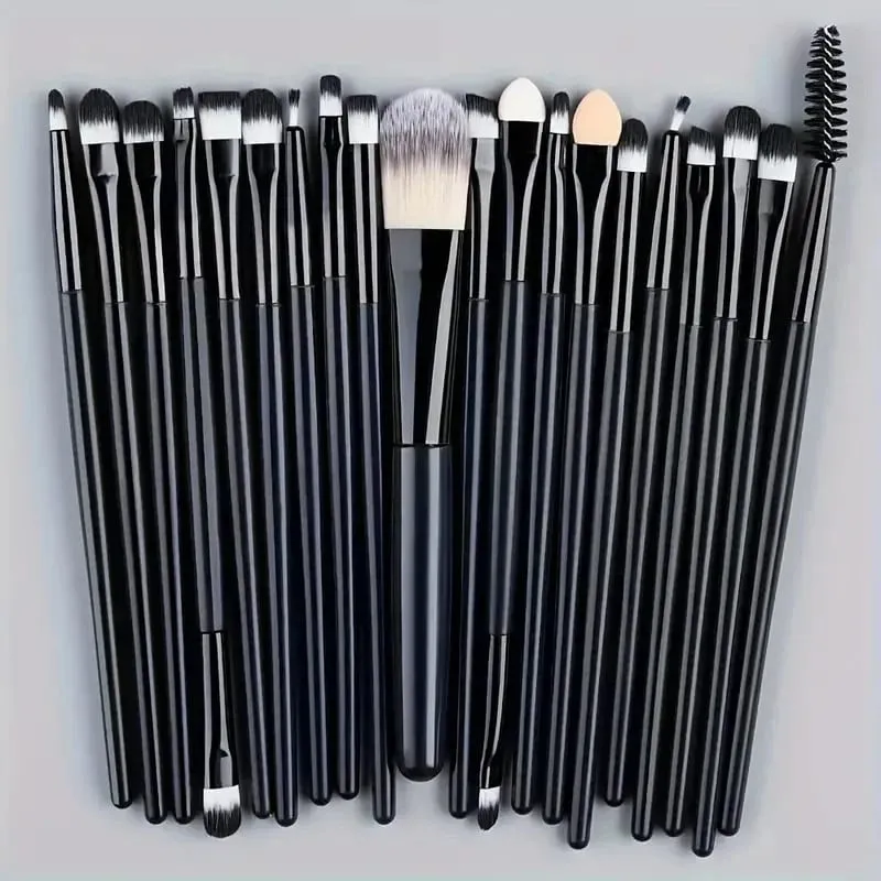 20Pcs Makeup Brushes Set Eyeliner Blending Cheeks Eye Cosmetic Foundation Brush with Makeup Sponge