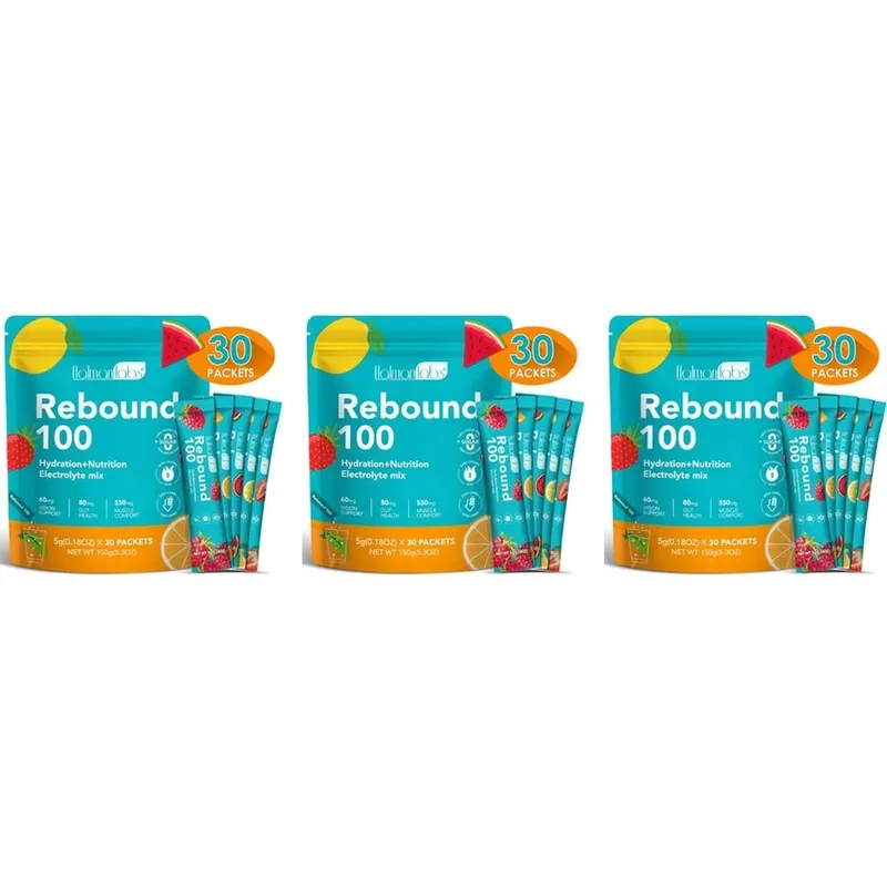 Hatmanlabs Rebound 100 Electrolyte Mix Powder Sugar Free with Potassium Magnesium Zinc Supports Muscle Comfort 30 Packets — image 9
