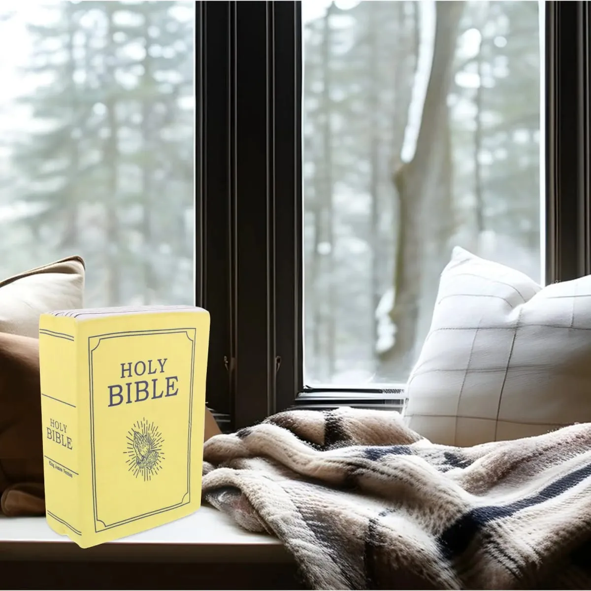 Bible Pillow Soft Cushion Book Shape Decorative Throw Pillow for Sofa Chair Bed Christian Home Bedroom Couch Accent