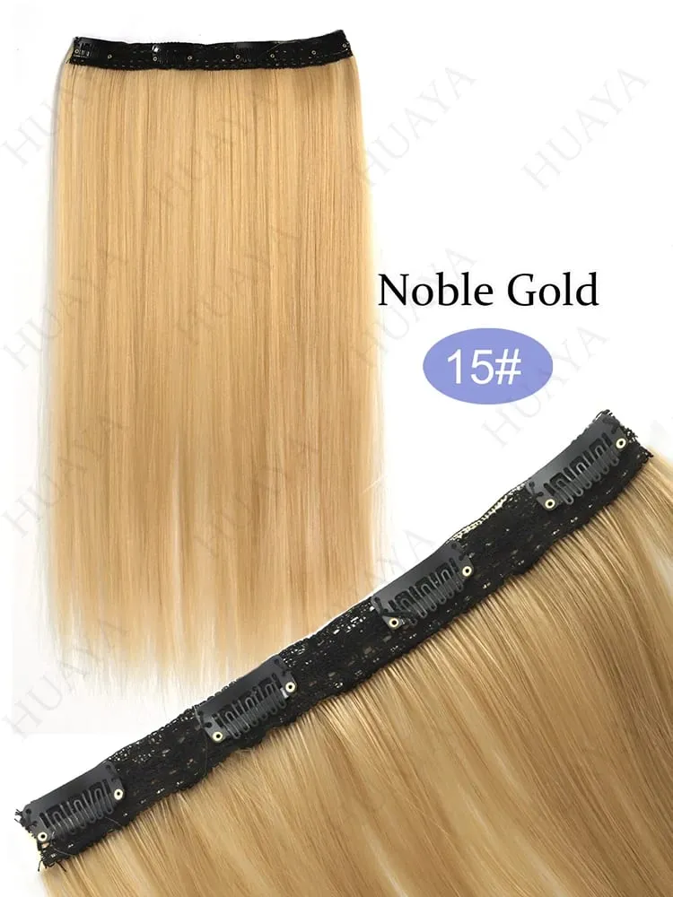 SyntheticColored Hair Extensions 20Inch Cosplay Hairpiece Straight One Piece With 4Clips In Hair Extensions for Women Halloween