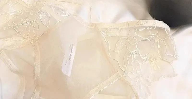 Francouzská krajka Bralette bezdrátová podprsenka s trojúhelníkovým košíčkem pro ženy Elegantní sada spodního prádla Tenká ramínka Malá náprsenka MOYISU — image 13