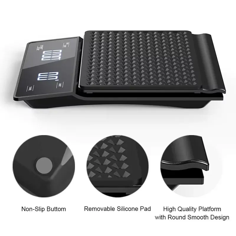 3kg/0.1g Precision Kitchen Scale with Timer-Digital Food Scale for Baking Cooking&Coffee Brewing (LCD Display Home Chef Tool)