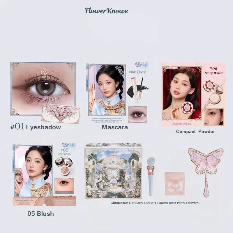 مجموعة هدايا Flowerknows Butterfly Cloud Collar Collection طقم مكياج، أحمر الخدود، أحمر الشفاه، ظلال العيون، الكل في صندوق واحد للنساء — image 3