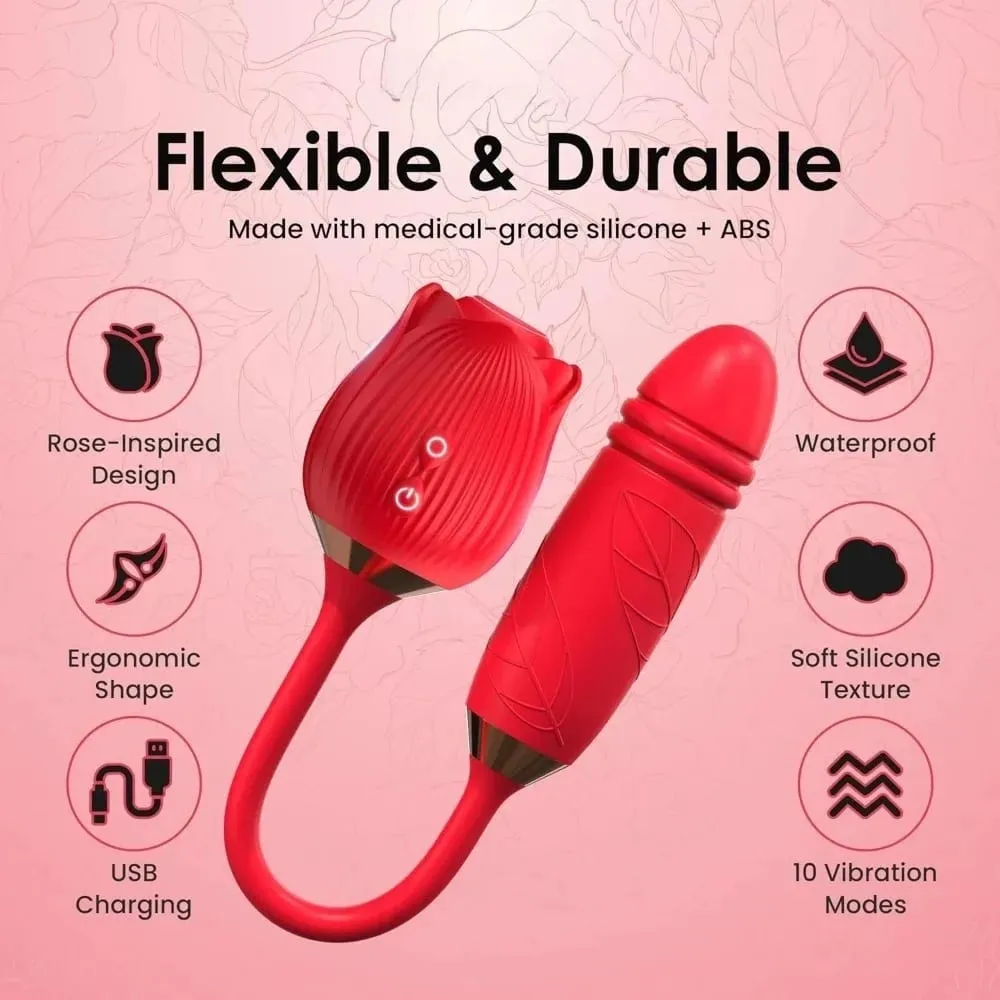 Powerful Rose Sucking Vibrator for Women G-Spot Licking Clitoris Stimulation Female Sucker Vagina Nipple Massager Adult Sex Toys — image 2