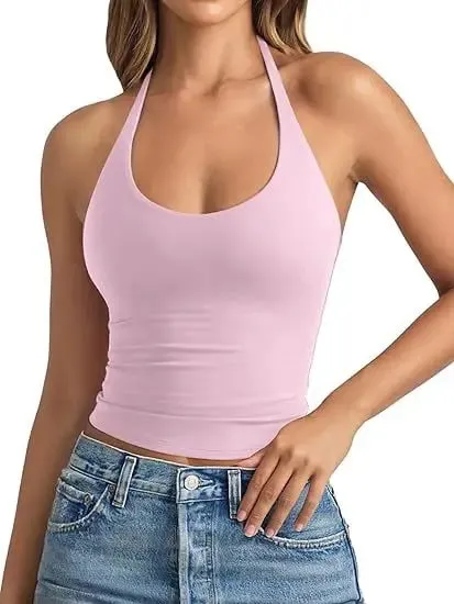 2026 Spring New Arrival European American Style Solid Color Slim Fit Cami Tank Top Women Trendy Hot Girl Sleeveless Top