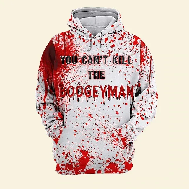 Halloween Blood Printed Hoodies letter pattern3D Print Hooded Pullover Sweatshirt Fashion Hoodie Streetwear Long Sleeve Tops