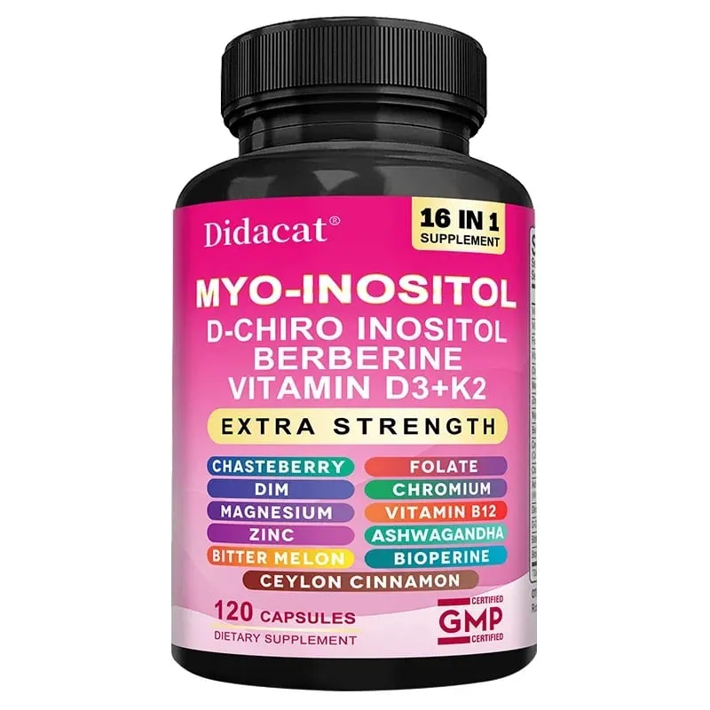 Myo Inositol Complex Capsules D-Chiro-Inositol & Vitamin D3 K2 Natural Daily Wellness Mood Relaxation & Body Vitality Support