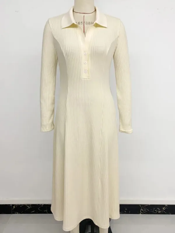 White Polka Dot Slim Fit Dress Women Solid Deep V-neck Puff Sleeves Pleated Front Button Short Dresses 2026 Lady Daily Wear New