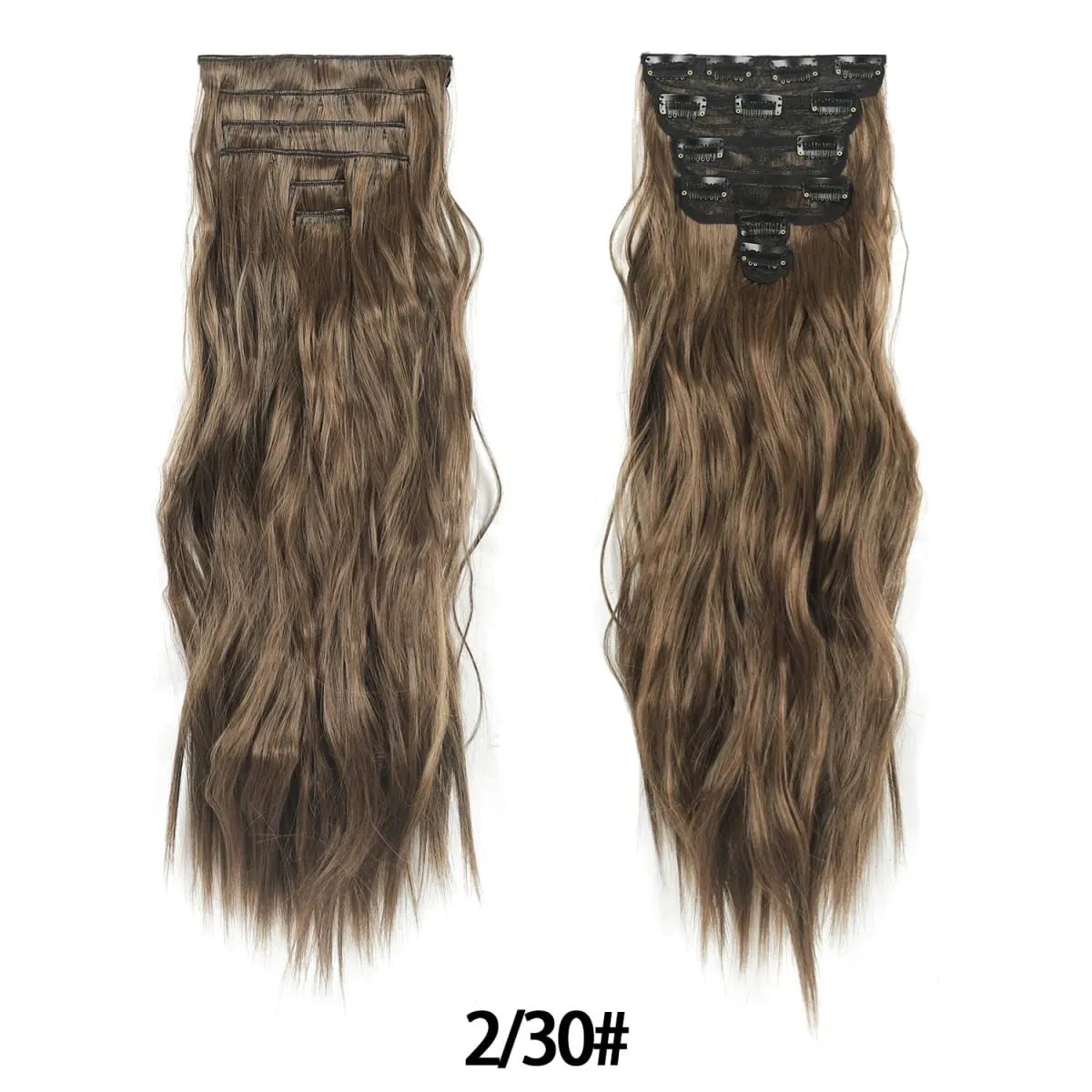 Jeedou 185g Thick Soft Hairpieces Clip in Hair Extensions 6PCS Water Wavy Long 24Inch Synthetic Hair for Women Party Daily Use