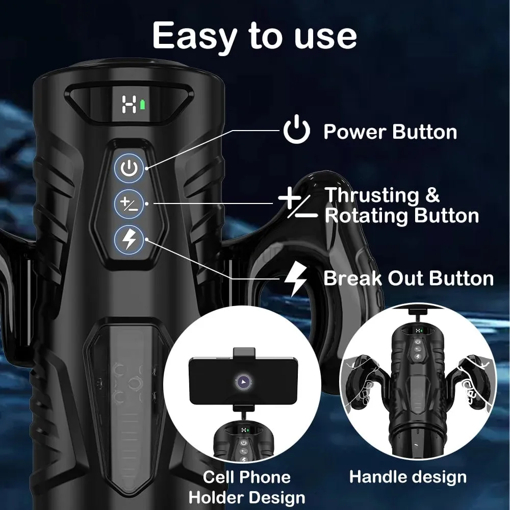 Automatic Masturbator for Men Telescopic Rotation Masturbation Cup with Handle Phone Stand Adult Goods Sex Toy for Men 18+ — image 3