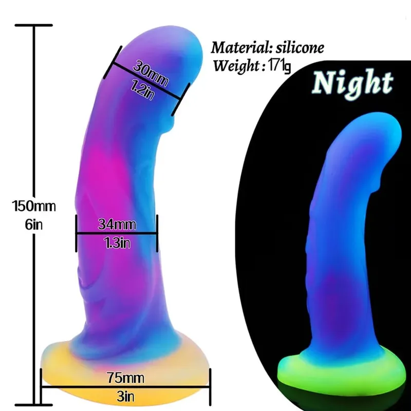 Realistic Night Glowing Anal Plug Luminous Monster Dragon Dildo for Women Men Butt Plug Sexy Dog Shape Sex Toy for Couples — image 9