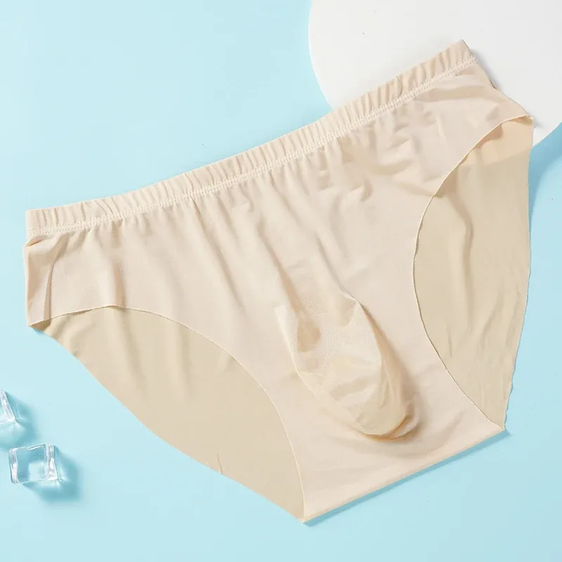 4 pçs cuecas de seda gelo masculina verão transparente sem costura sexy de secagem rápida na moda respirável calcinha ultra-fina — image 4