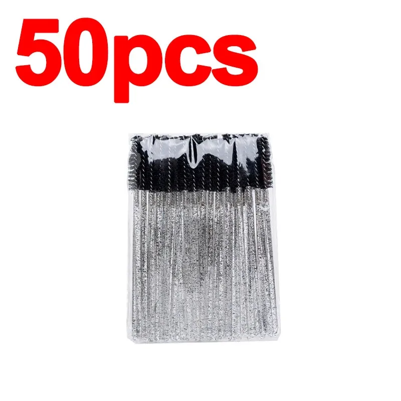 New 50/100pcs Microbrush for Eyelashes Brush Crystal Spoolie Brushes Eyebrow Comb Makeup Beauty Tool for Eyelashes HZS24 — image 8