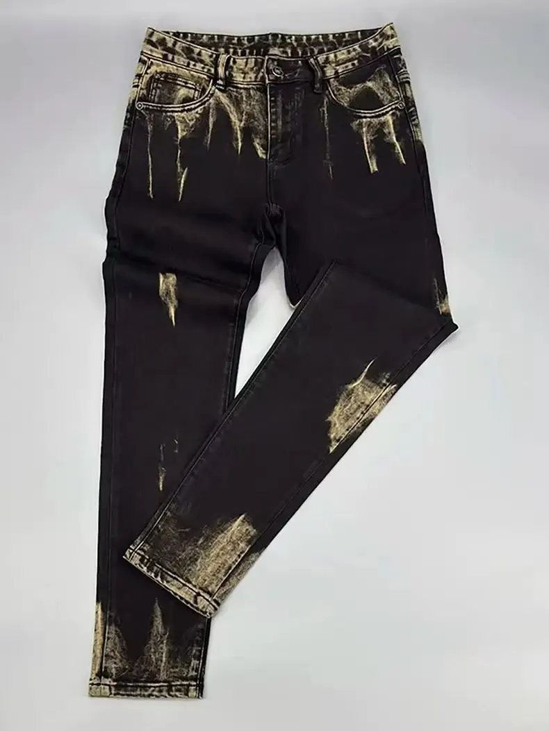 High-quality American Retro Men Jeans 2026 autumn new micro-elastic popular wear-resistant wash slim straight pants