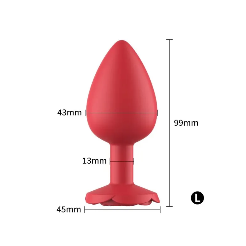 Silicone Rose Anal Plug 3 Size Red Butt Plug Beginner to Expert G-Point Massage Sexual Wellness Adult Pleasure Sex Toy