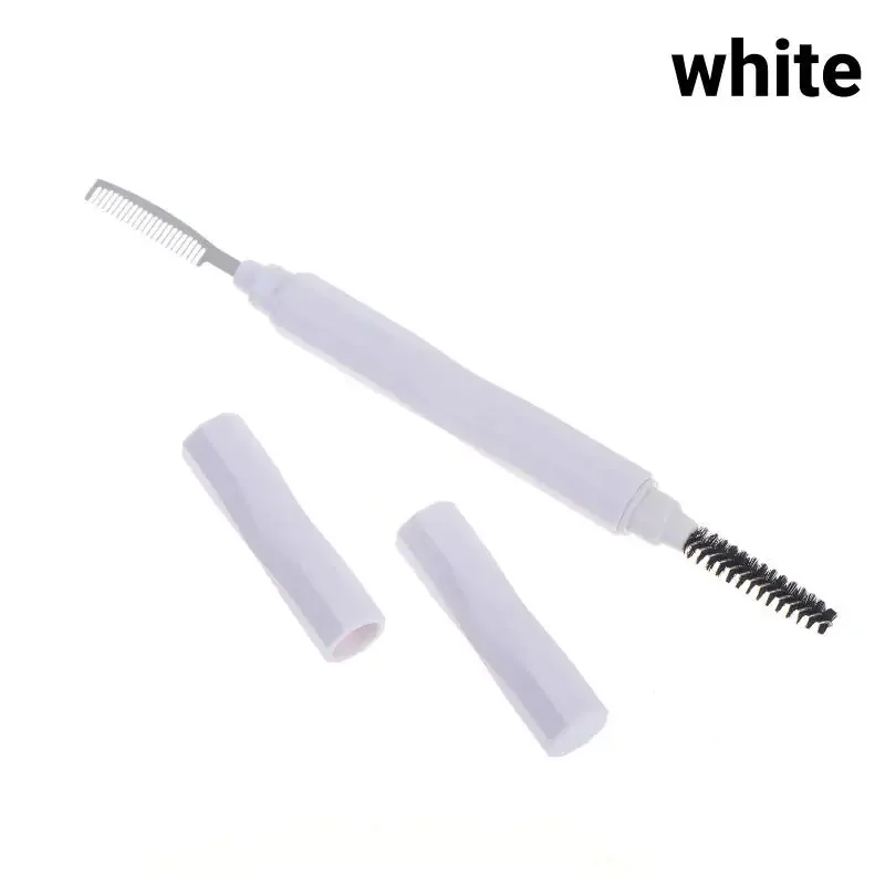 【Y】1Pcs Eyebrow Make Up Brushes Dual Ended Brow Comb Makeup Brush Stainless Steel Eye Lashes Roller Eyelashes White Beauty Tool