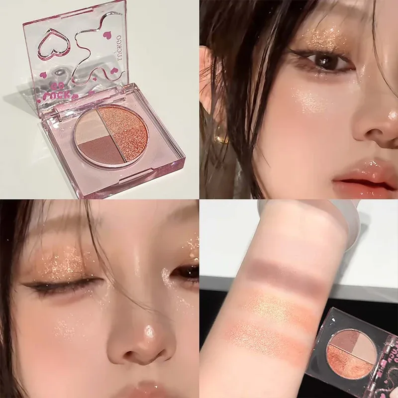 Mini 4-Color Eyeshadow Palette Natural Brightening Matte & Shimmer Lying Silkworm Eye Shadow Lavender Korean Makeup Cosmetics — image 8