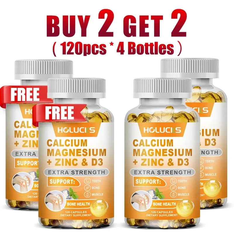 Organic Calcium Support Supplements with Magnesium Zinc & D3 Strengthen Bone Teeth & Nerve Wellness for Daily Life