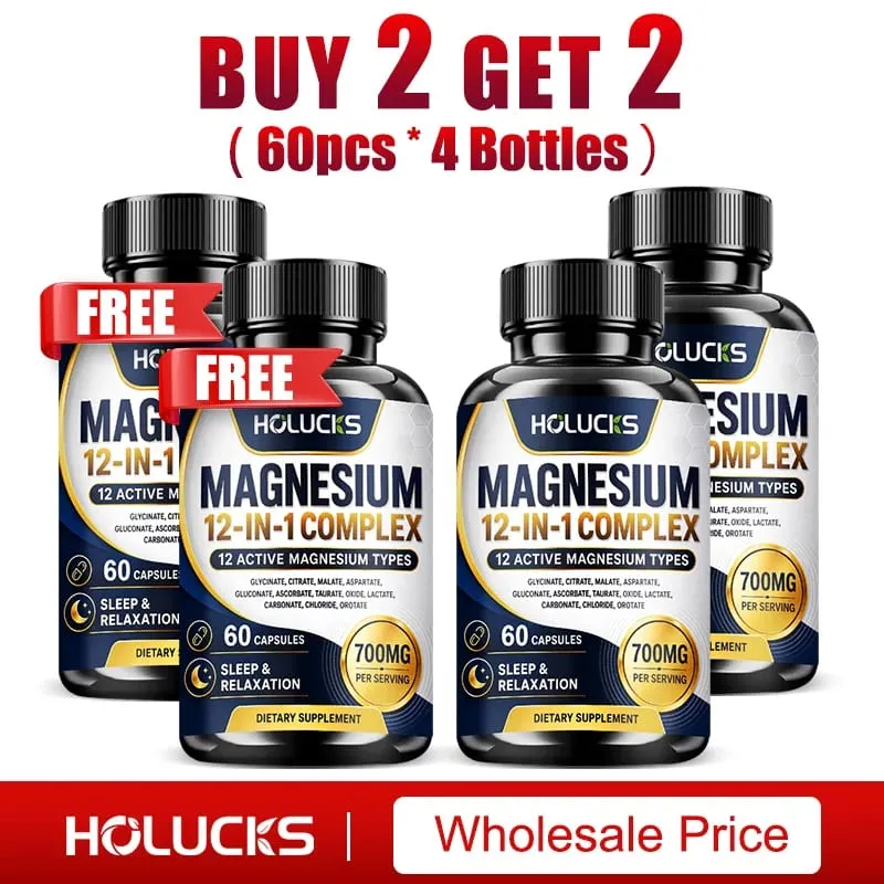 Magnesium Complex 700mg 12 in 1 Supplement Support Heart & Bone Health Aid Relaxation Improve Muscle Strength Boost Immune