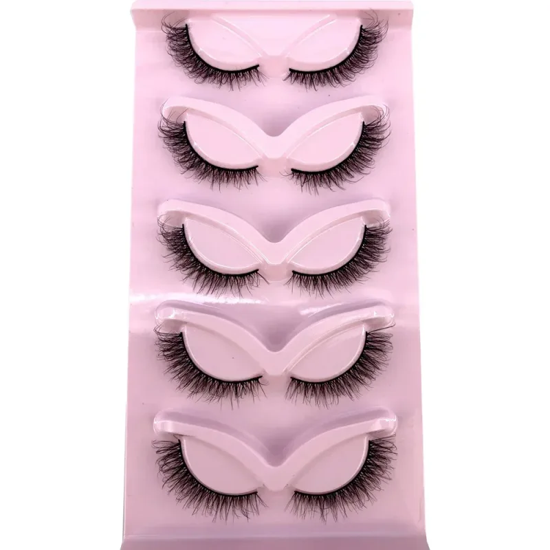 New Cat Eye Lashes 5/7/10 pairs 3D Faux Mink Eyelashes Winged Fluffy Fake Lashes Soft Natural long Full Strip Lash Make