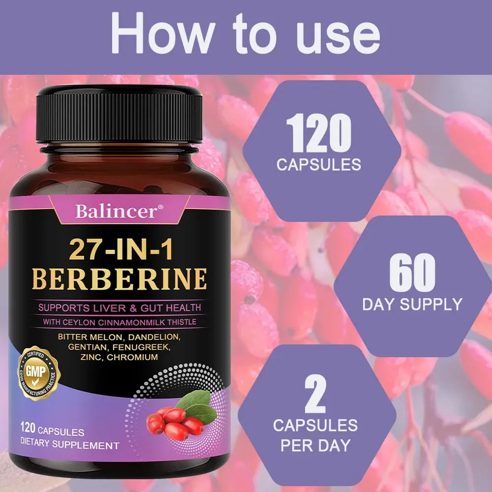 Berberine with Ceylon Cinnamon Supplement - Extra Strength for Immune System Digestive Health & Energy Production