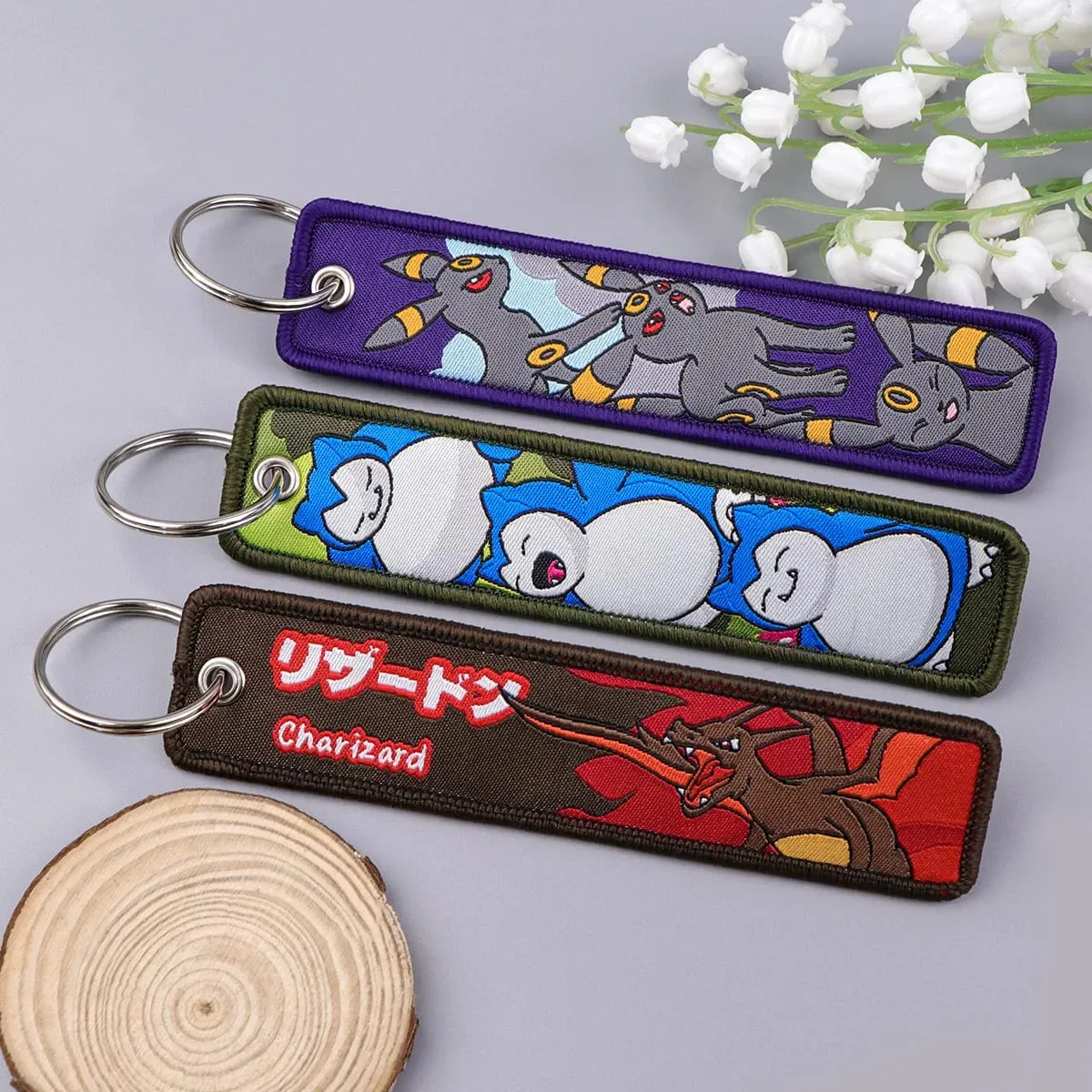 Pokémon Anime Elf Monsters Keychain for Cars Backpack Key Holders Embroidery Keyrings Key Tag Jet Tag Accessories Gifts 1pcs — image 4