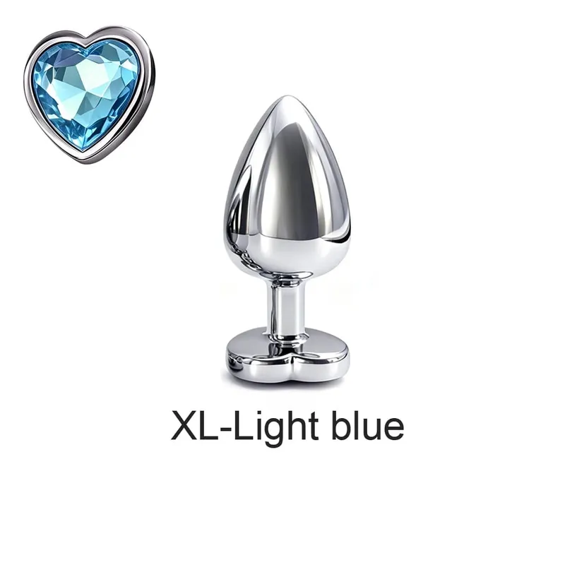5 Sizes Metal Anal Plug Set with Heart Base Smooth Prostate Massage Butt Plug Sex Toys for Men Women Couples