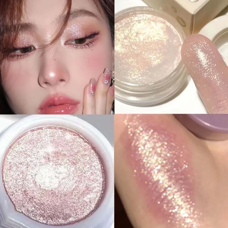 Monochrome Glitter Eyeshadow Gold Shining Brighten Eyes Makeup Long Lasting Eye Brightening Makeup Pearlescent Shimmer EyeShadow — image 1