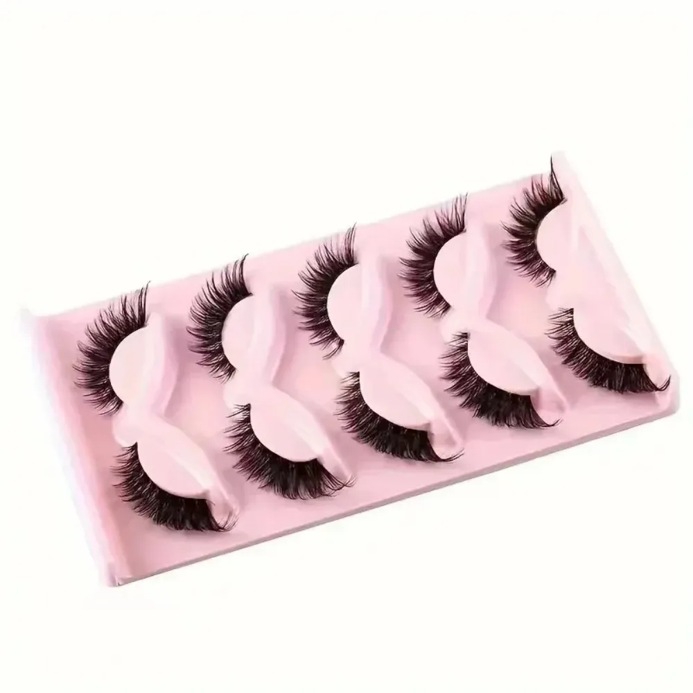 Hot Selling 5 Pairs Cat Eye False Eyelashes Natural Look Wispy Lashes for Daily Eye Makeup — image 3