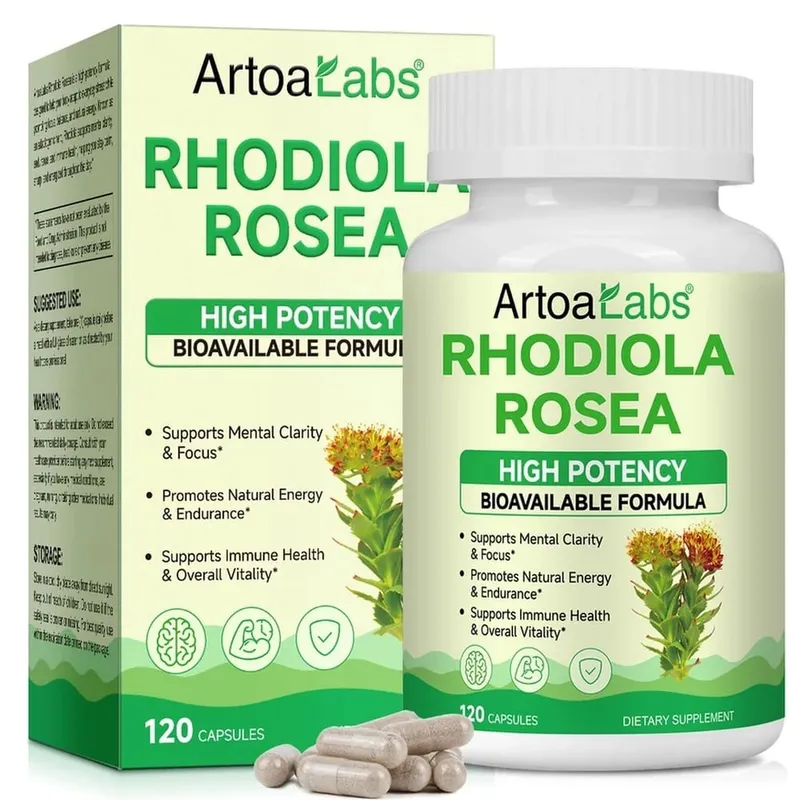 Rhodiola Rosea Capsules High Potency Formula Supports Mental Clarity & Focus Energy & Endurance Immune Health & Vitality 120 Ct