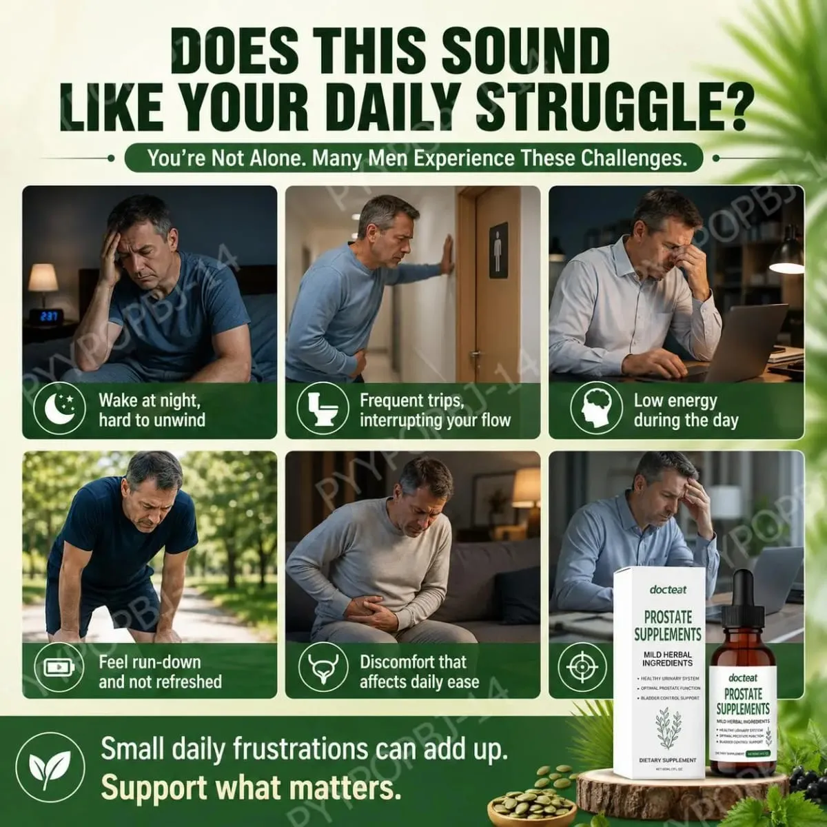 Docteat Prostate Health Supplement Liquid Drops 60ml with Saw Palmetto Extract Stinging Nettle Root Extract And Pumpkin Seed Ext