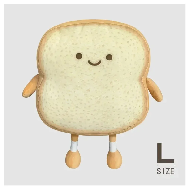 Soft Toast Shaped Stuffed Cushion Emotion Face Design Home Living Room Decoration Kids Daily Rest Practical Birthday Gift Pillow — image 12