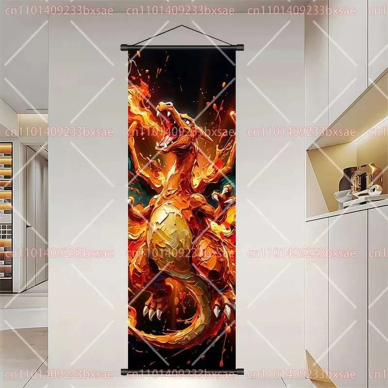 Pokémon Anime Elf Dragonite Gengar Pikachu Charizard Kyogre Rayquaza HD Poster Scroll Painting Art Hanging Painting Holiday Gift