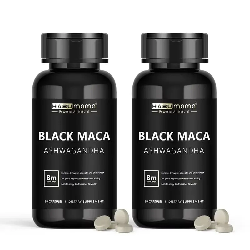 Organic Black Maca Root + Ashwagandha Extract Supplement for Women & Men Erect Energy Endurance - Vegan Pills — image 6