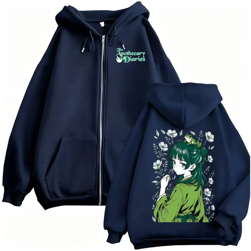 Anime The Apothecary Diaries Maomao Zipper Hoodies Men Women Vintage Fashion Kawaii Jacket Sweatshirts High Quality Zip Up Coats