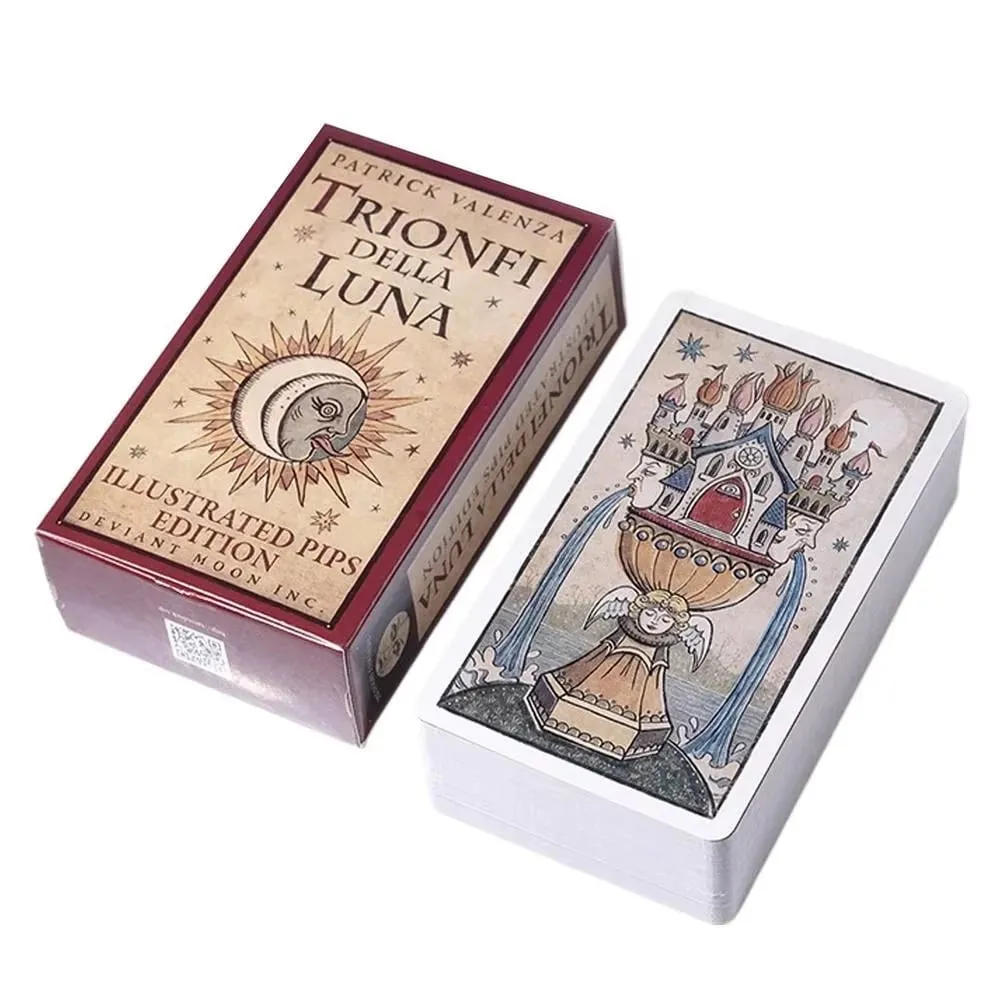 Trionfi della Luna Tarot 78 Card Deck with PDF Guidebook Fortune Telling Card Game Travel Cersion Reversed Chakra Planet Zodiac