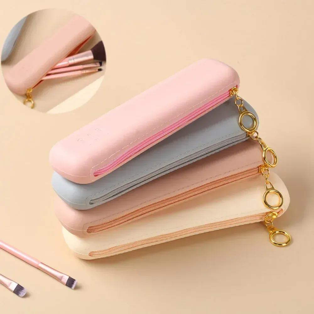 1pc silicone compõem escovas saco de armazenamento multi função viagem maquiagem escova titular portátil ferramenta cosmética organizadores caso com zíper