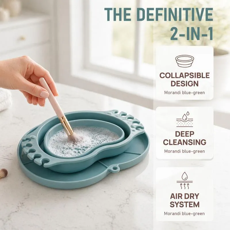 Collapsible Silicone Washing Bucket BPA-Free Easy Clean for Paint Brushes Makeup Brushes Home Travel Artist Use