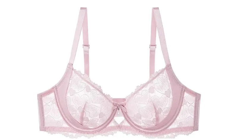 Sexy Pink Lace Sexy Lingerie Set Women Wireless Bra Bralette & Panties Ultra Thin Breathable Summer Teddy Comfort S-3XL MOYISU