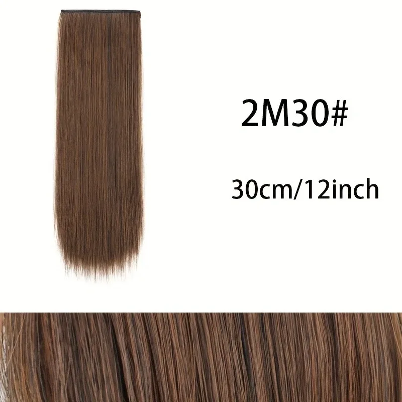 Extension de cheveux synthétique courte et lisse, 10cm/20cm/30cm, Extension de cheveux Invisible, doublure de cheveux, couverture latérale supérieure, postiche pour femmes