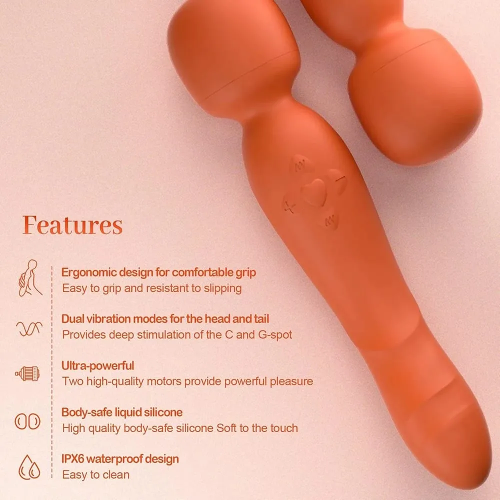 AV Vibrator G-spot Stimulation For Women Massage Stick Masturbation Stimulator Couple Silicone Female Doublehead Adult Sex Toys