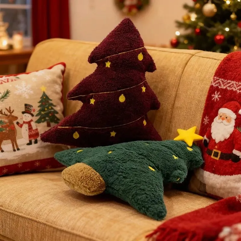 New 40cm Christmas Plush Toys Soft Christmas Tree Pillow Doll Cute Stuffed Xmas Cushion Sofa Room Decoration for Christmas Gifts