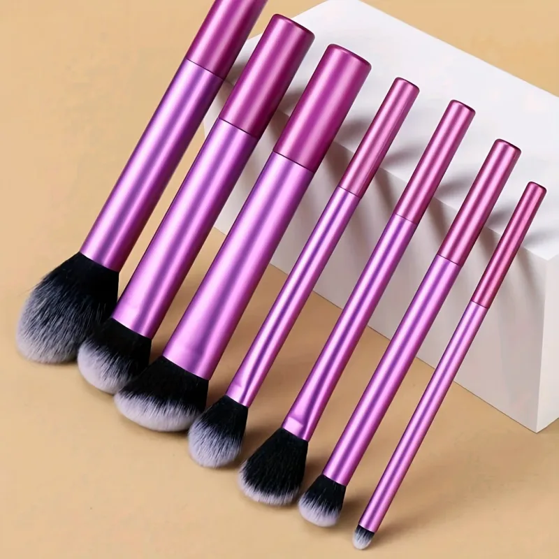 7pcs Pro Makeup Brush Set - Soft Premium Synthetic Hair Make Up Brushes Foundation Blush Eyeshadow Cosmetic Makeup Tools — image 9